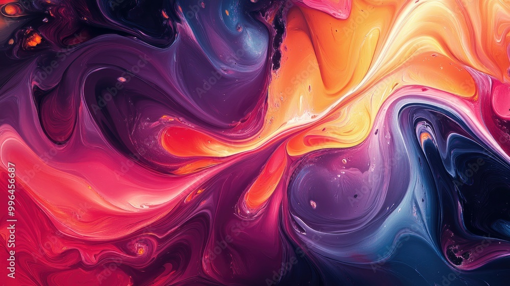 Poster abstract fluid art pattern with swirling colors and organic shapes, perfect for a dynamic background