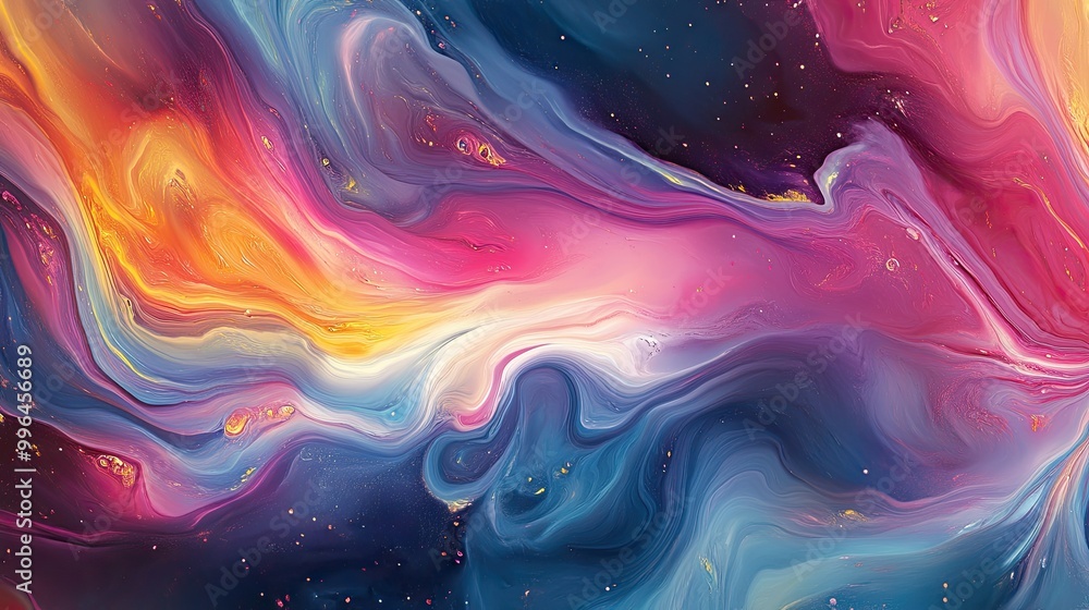 Poster abstract fluid art pattern with swirling colors and organic shapes, perfect for a dynamic background