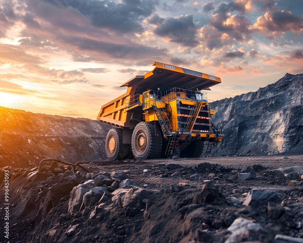 Aufkleber massive open pit mining equipment showcasing the scale and complexity of modern mining