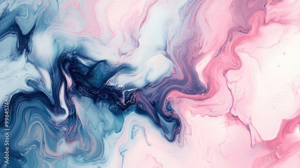 Poster abstract fluid pattern with marbled textures and soft, flowing colors.