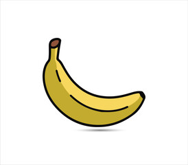 Banana design juicy fresh fruit icon vector template. Raw banana. Eco bio health food