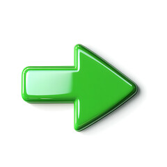 A green approve arrow icon, symbolizing affirmation, positivity, and eco-consciousness, isolated on a clean background.