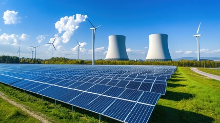 Renewable Energy Landscape with Solar and Wind Power