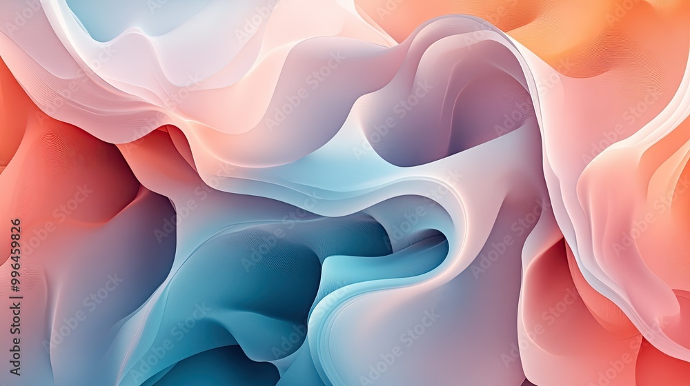 Fototapete abstract pattern with fluid, organic shapes and soft gradients of color.