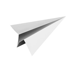 Paper airplane isolated on white