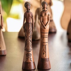  African women figures ornaments, local ornaments, wooden and 3D printed ornaments 