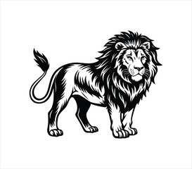 Lion black silhouette icon vector. Lion icon isolated on a white background. Walking lion icon vector