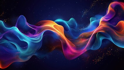 Obraz premium A colorful, swirling line of light and dark blue and orange