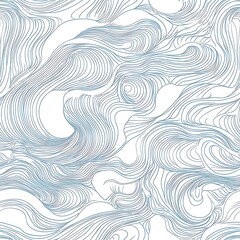 Fototapeta premium Seamless illustration of swirling waves with delicate lines