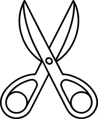 scissor outline silhouette line art vector illustration