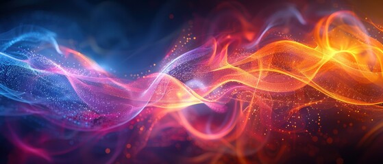 Fototapeta premium Vibrant Abstract Waves of Colorful Light and Energy