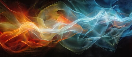 Fototapeta premium Colorful Abstract Waves on a Dark Background