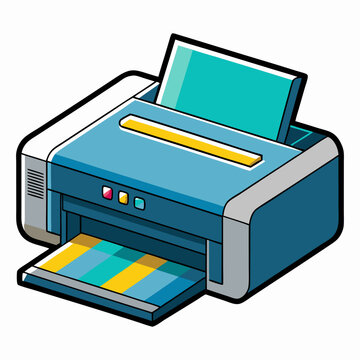 blue printer printing paper clip art preview