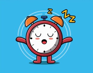alarm clock sleep mascot Cartoon Vector