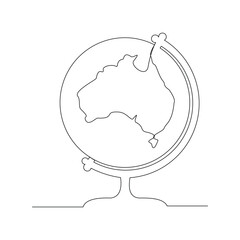 Continuous single line sketch drawing of Australia map country nation one line vector illustration concept