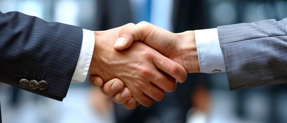 Obraz premium Business Executives Shaking Hands in Agreement