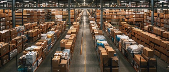 Naklejka premium Expansive Warehouse for Thriving Commerce Operations