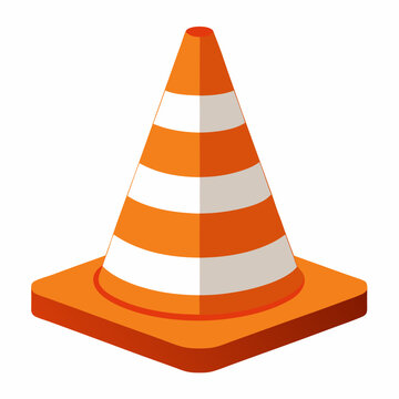 orange and white striped traffic cone clip art preview