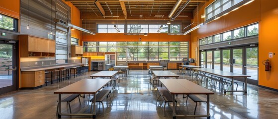 Bright Community Center Vocational Space Interior