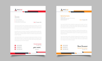Red And Yellow Modern Business Letterhead Simple Clean Template Design