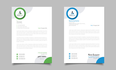 Green And Blue Modern Business Letterhead Simple Clean Template Design