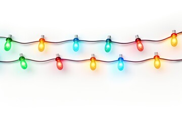 Christmas string lights christmas lightbulb white background.