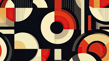 Geometric abstract pattern with repeating shapes and contrasting colors, sleek and modern design.