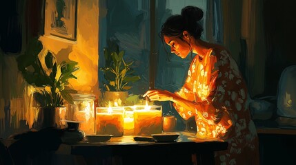 Woman Making Eco-Friendly Candles