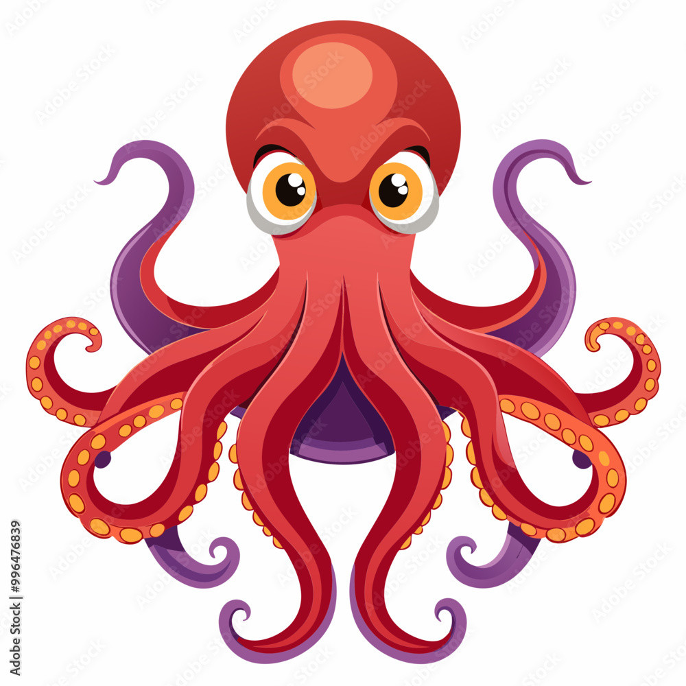 Wall mural octopus vector illustration on a white background