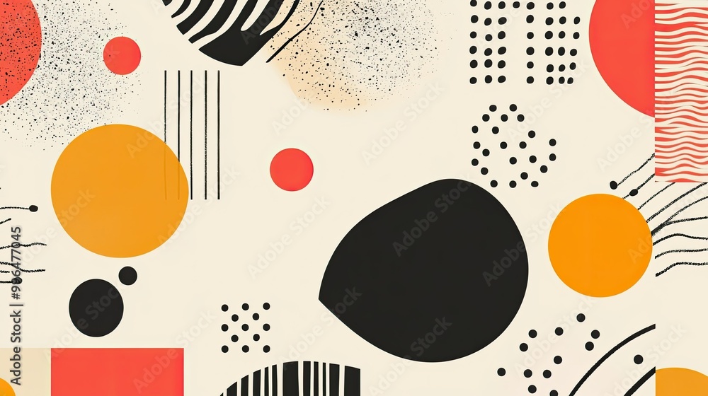 Poster minimalist abstract pattern with clean lines and bold geometric shapes, sleek and modern with ample 