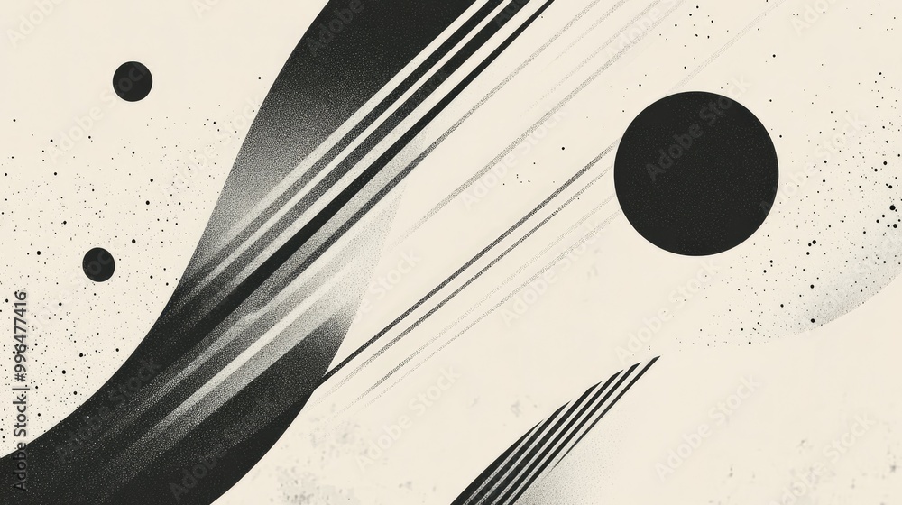 Poster minimalist abstract pattern with clean lines and shapes, monochromatic design with ample copy space.