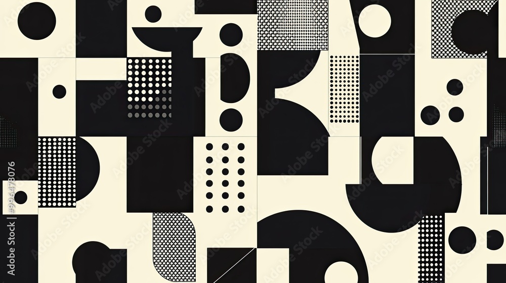 Aufkleber minimalist abstract pattern with clean lines and geometric shapes in monochrome, perfect for a moder