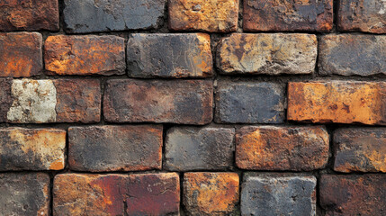 Obraz premium Rustic weathered brick wall texture background with earthy tones for architectural design