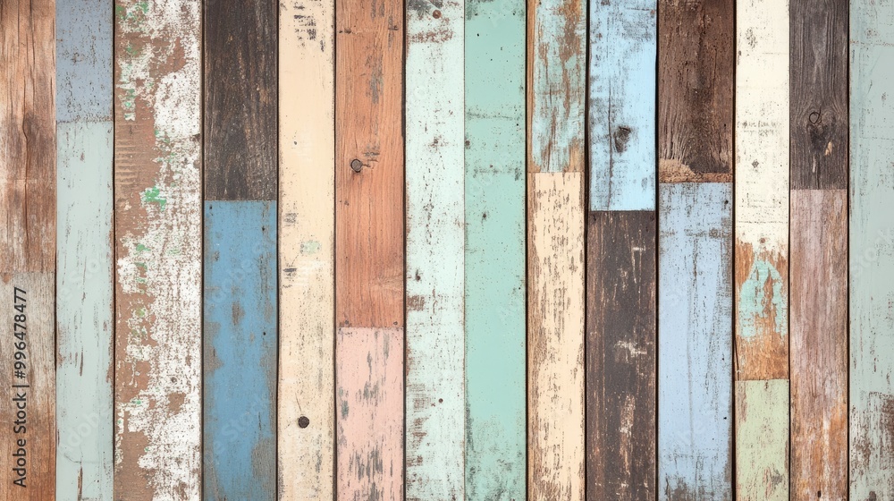 Poster a vintage sticker mockup displayed on rustic wooden planks showcases an array of textures and soft c