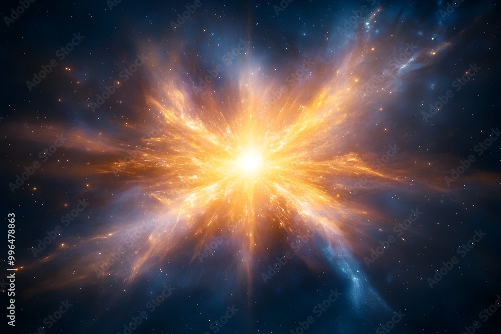 Poster radiant cosmic explosion glowing abstract surrealist realm with pulsating energy and organic geometr
