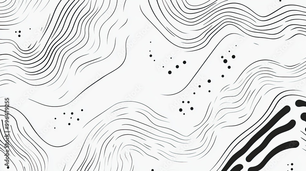 Poster minimalist abstract pattern with simple lines and shapes in monochromatic tones.