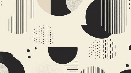 Obraz premium Minimalist abstract pattern with simple lines and shapes in monochromatic tones.