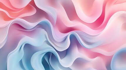 Obraz premium Organic abstract pattern with soft, flowing shapes and delicate gradients of pastel colors.