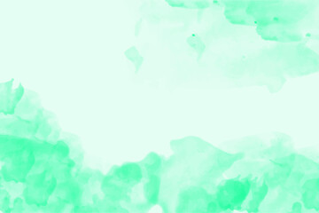 Green watercolor background with splashes