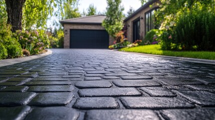 Detailed driveway protector designed to safeguard bricks with a seal coating backdrop ideal for new property installations