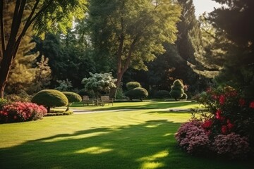 Naklejka premium Garden outdoors backyard woodland.