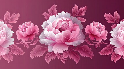 pattern is traditional local fabric design featuring floral and foliage motifs in continuous ikat patterns. the background is beautifully shaded in tones of pink, suitable for fashion. sweet color