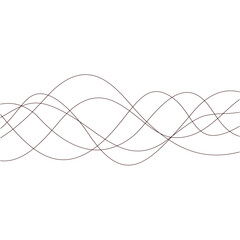 Abstract thin wavy lines. Wavy lines horizontal dividers outline minimalist background. Abstract black line wave curve movement. Vector Illustration.