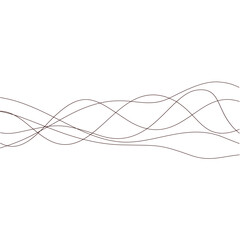 Abstract thin wavy lines. Wavy lines horizontal dividers outline minimalist background. Abstract black line wave curve movement. Vector Illustration.
