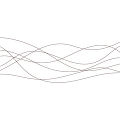 Abstract thin wavy lines. Wavy lines horizontal dividers outline minimalist background. Abstract black line wave curve movement. Vector Illustration.