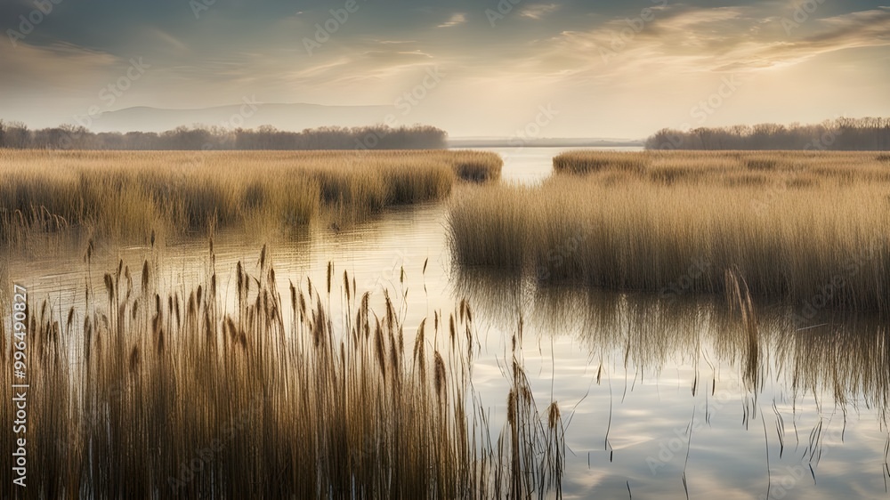 Wall mural reeds