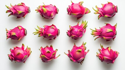 Fototapeta premium Ripe dragon fruit displayed on a white background