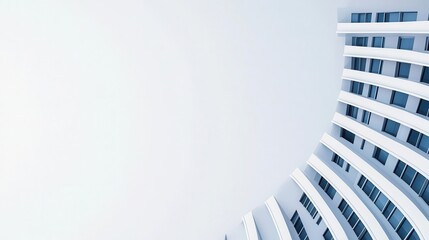 High-rise tower design, linear composition, pristine white
