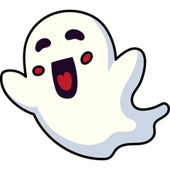 Obraz premium cute halloween gost illustration for card website, application, printing, document, poster design, etc.