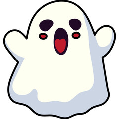 cute halloween gost illustration for card website, application, printing, document, poster design, etc.
